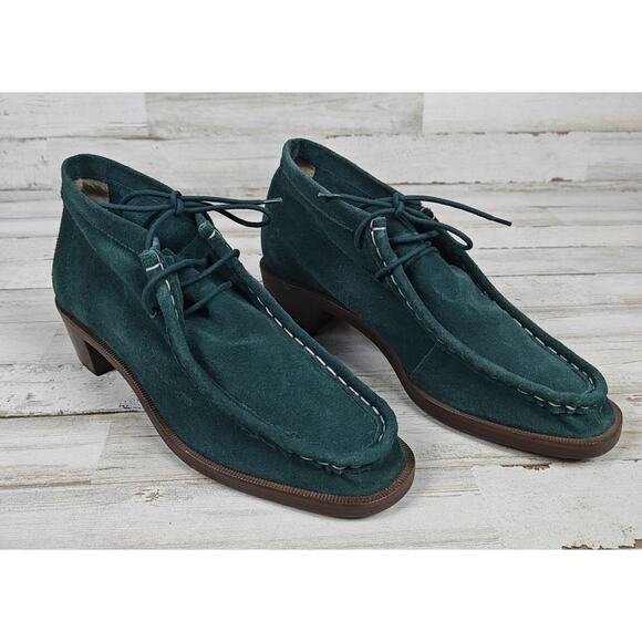 Bird of Flight Anthropologie Ankle Boots Believe Dark Teal Suede US Size 7.5 - Picture 2 of 8